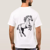 Leaping White Stallion Sticker - Ontketen de krach T-shirt (Achterkant)