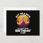 Leapling Bier Drinker Leaper Verjaardag Schrikkelj Briefkaart (Voorkant / Achterkant)