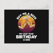 Leapling Bier Drinker Leaper Verjaardag Schrikkelj Briefkaart (Voorkant)