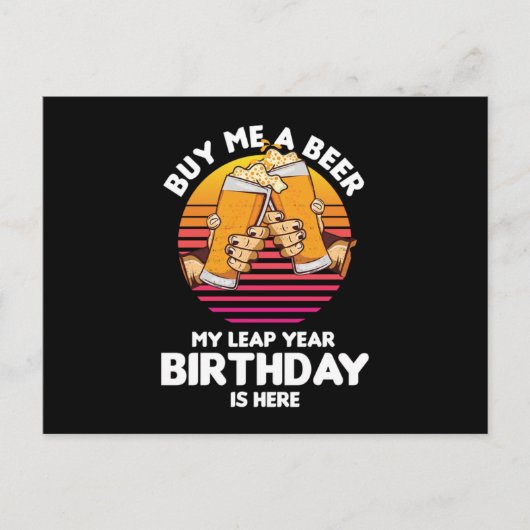 Leapling Bier Drinker Leaper Verjaardag Schrikkelj Briefkaart (Voorkant)