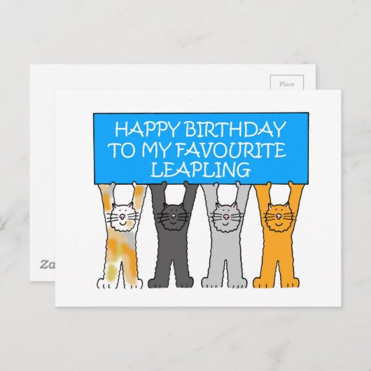 Leapling Leap Jaar Verjaardag 29 februari Briefkaart (Voorkant / Achterkant)