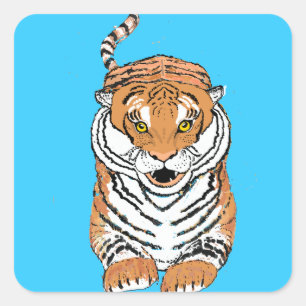 Leaplingtijgerproducten Vierkante Sticker