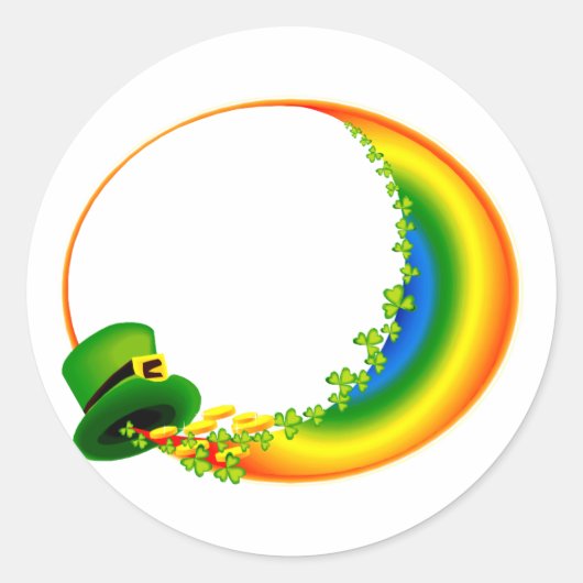 LeaPrecn pet Klavers Cirkel Rainbow.png Ronde Sticker (Voorkant)