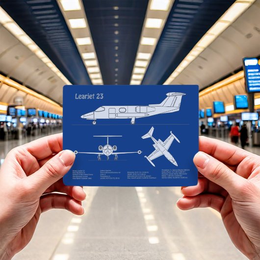 Learjet 23 - Vliegtuigblauwdruk Tekenplannen ABD Briefkaart