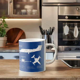 Learjet 23 - Vliegtuigblauwdruk Tekenplannen ABD Koffiemok