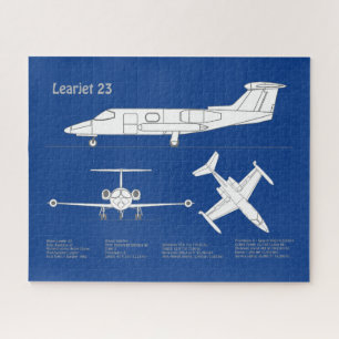 Learjet 23 - Vliegtuigblauwdruk Tekenplannen ABD Legpuzzel