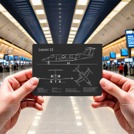 Learjet 23 - Vliegtuigblauwdruk Tekenplannen PD Briefkaart