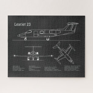 Learjet 23 - Vliegtuigblauwdruk Tekenplannen PD Legpuzzel