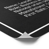 Learjet 23 - Vliegtuigblauwdruk Tekenplannen PD Poster (Hoek)