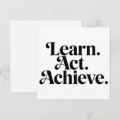 "Learn. Act. Achieve" - Art Typographic Minimal Feestdagenkaart (Voorkant / Achterkant)