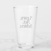 "Learn. Act. Achieve" - Art Typographic Minimal Glas (Achterkant)