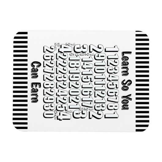 Learn So You Can Earn Numbers Refrigerator  Magneet (Horizontaal)