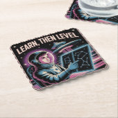 Learn, Then Level Kartonnen Onderzetters (Gebogen)