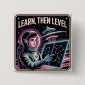 Learn, Then Level Vierkante Button 5,1 Cm (Voorkant)