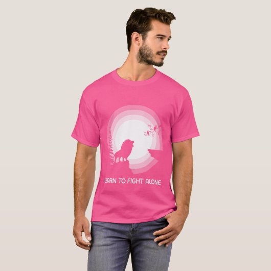 Learn to Fight Alone – Lion Under Moonlight T-shirt (Voorkant volledig)