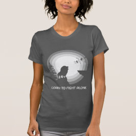 Learn to Fight Alone – Lion Under Moonlight T-shirt