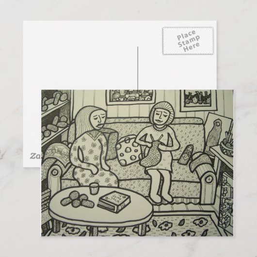 Learn to Knit bt Piliero Briefkaart (Voorkant / Achterkant)