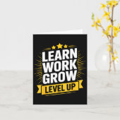 Learn Work Grow Level Up Motivational Growth Insra Kaart (Gele Bloem)