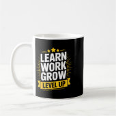 Learn Work Grow Level Up Motivational Growth Insra Koffiemok (Links)