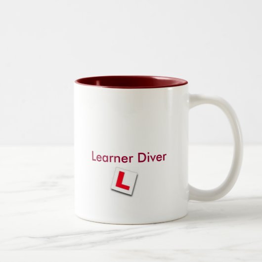 LEARNER DIVE - Gepersonaliseerd Tweekleurige Koffiemok (Rechts)