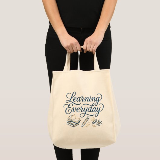 Learning Everyday Inspirational Hand-Drawn Tote Bag (Voorkant (product))