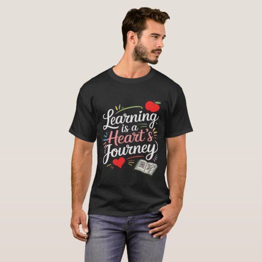 Learning is a heart's journey t-shirt (Voorkant volledig)