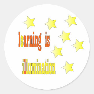 Learning is illumination, Roound stickers with sta