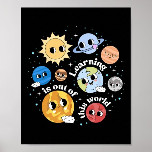 Learning Is Out Of This World Happy First Day Back Poster (Voorkant)