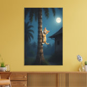 Learning to Climb – Cute Cat Moment Canvas Afdruk (Insitu (Woonkamer))