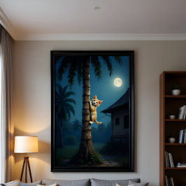 Learning to Climb – Cute Cat Moment Foto Afdruk