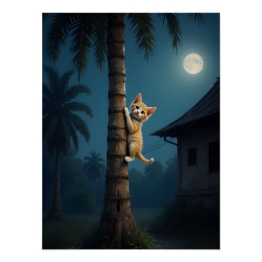 Learning to Climb – Cute Cat Moment Perfect Poster (Voorkant)