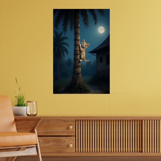Learning to Climb – Cute Cat Moment Poster (Woonkamer 2)