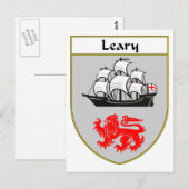 Leary Coat of Arms/Family Crest Briefkaart (Voorkant / Achterkant)