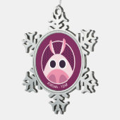 Leary het Varken Tin Sneeuwvlok Ornament (Rechts)