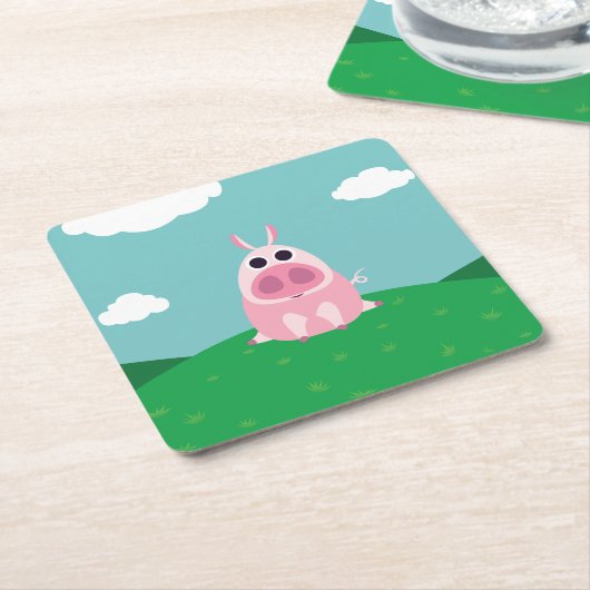 Leary the Pig Kartonnen Onderzetters (Schuin)