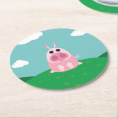 Leary the Pig Ronde Kartonnen Onderzetter (Gebogen)