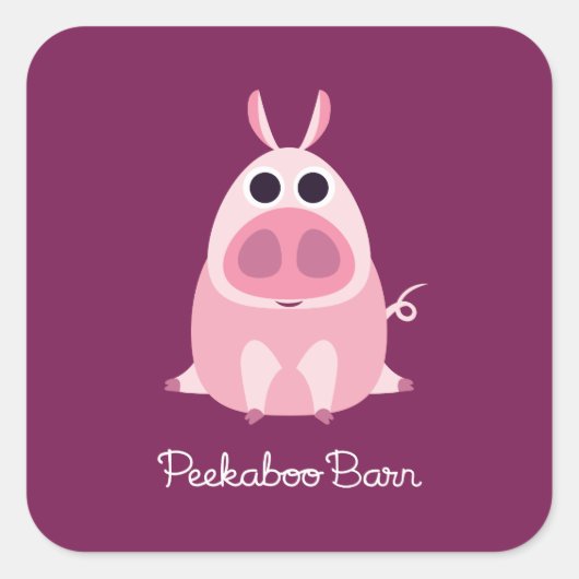 Leary the Pig Vierkante Sticker (Voorkant)