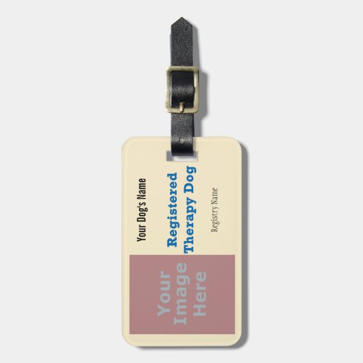 Leash Label - Therapie Dog Bagagelabel (Voorkant verticaal)