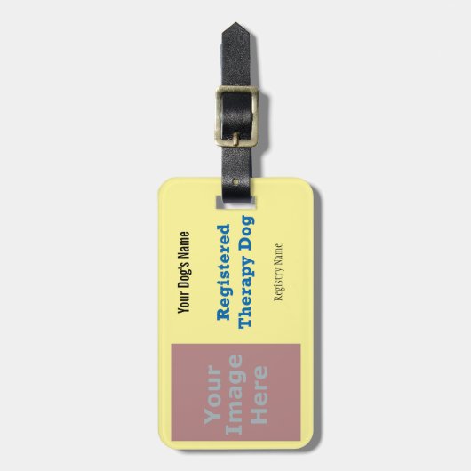 Leash Label - Therapie Dog Bagagelabel (Voorkant verticaal)