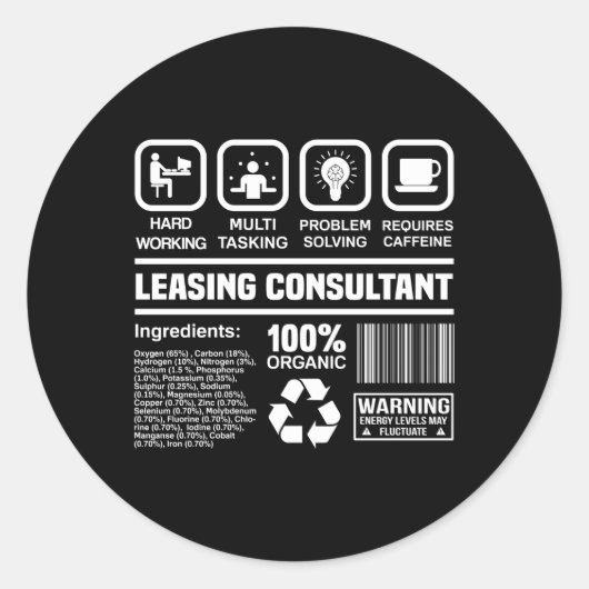 Leasing Consultant Leasing Consultant Ronde Sticker (Voorkant)