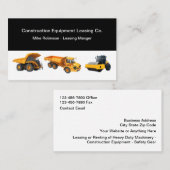Leasing en verhuur van bouwmachines visitekaartje (Voorkant / Achterkant)