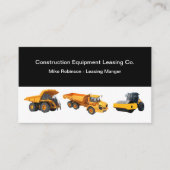 Leasing en verhuur van bouwmachines visitekaartje (Voorkant)