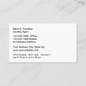 Leasing van Kantoor van onroerend goed van Classy Visitekaartje (Achterkant)