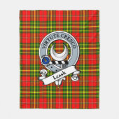 Leask Clan Badge Tartan Pset Fleece Deken (Voorkant)