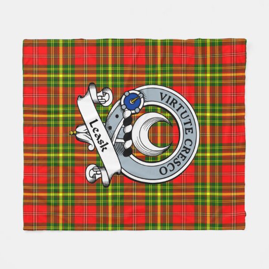 Leask Clan Badge Tartan Pset Fleece Deken (Voorkant (Horizontaal))