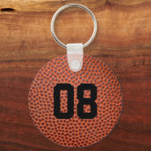 Leather Basketball Jersey Number Sleutelhanger (Voorkant)