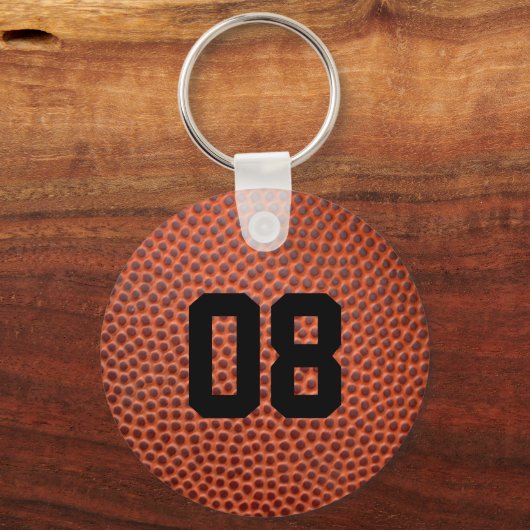 Leather Basketball Jersey Number Sleutelhanger (Voorkant)