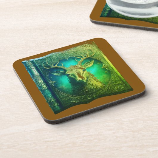 Leather Bound Copy Of A Deer Hunting Guide Bier Onderzetter (Linkerzijde)