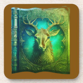 Leather Bound Copy Of A Deer Hunting Guide Bier Onderzetter