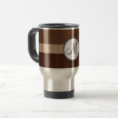 Leather Brown Damask met Stripes en Monogram Reisbeker (Voorkant links)